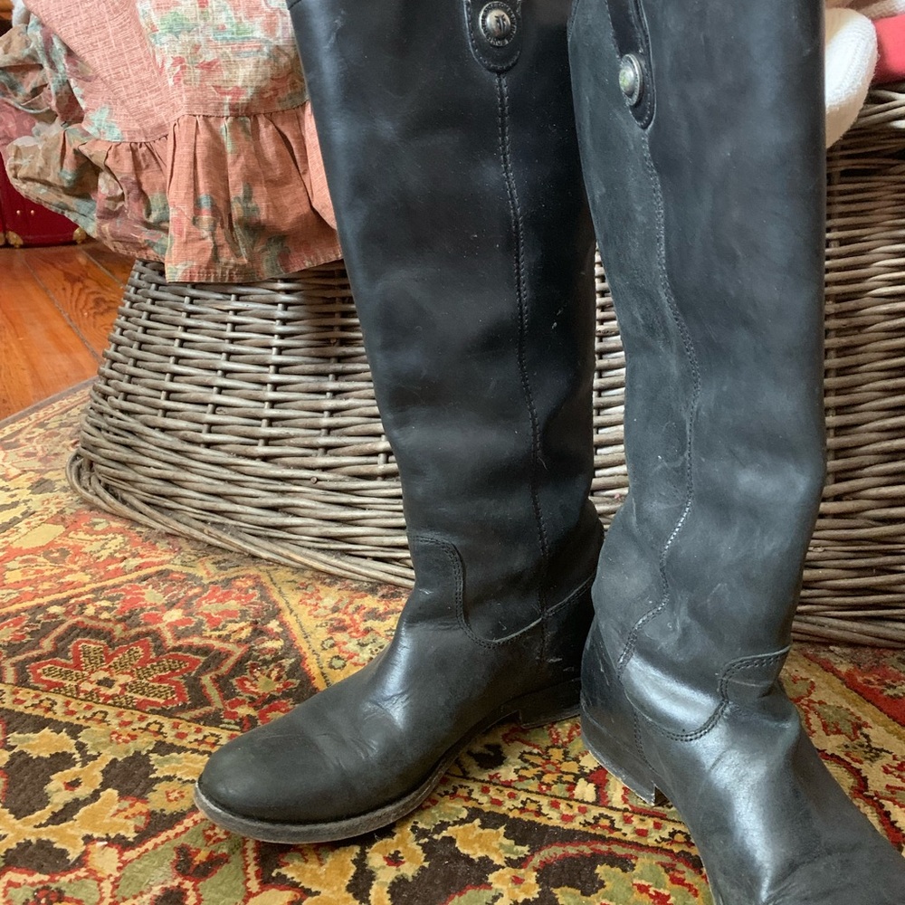 Frye Black Over-the-Knee Leather Boots